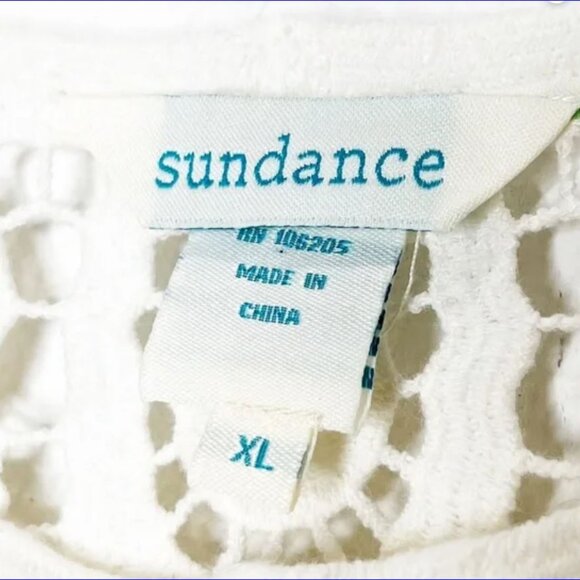 SUNDANCE Cotton Gauze Crochet Lace Boho Blouse - XL - Picture 2 of 7